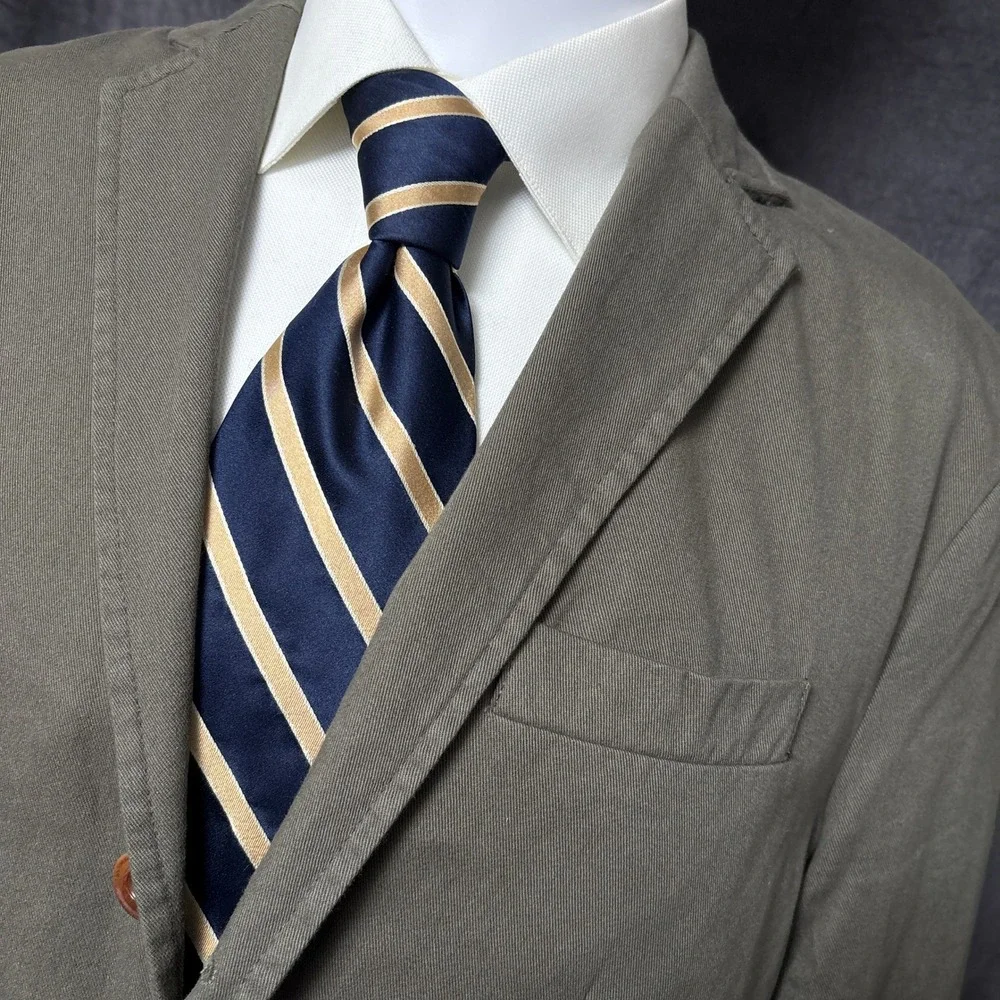 River Island Sport Coat L Olive Green Cotton Unstructured Casual Blazer 38R
